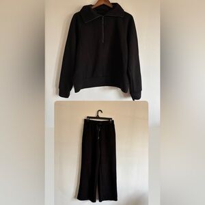 Black Half-Zip Pullover & pants set